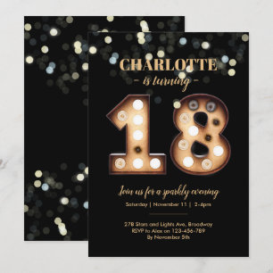 Adolescent Sparkly 18e anniversaire invitation