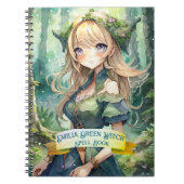 Adolescent Verte sorcière Spells Livre Grimoire (Devant)