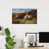 Adolf Schreyer Arab Horseman in een landschap Poster (Thuiskantoor)