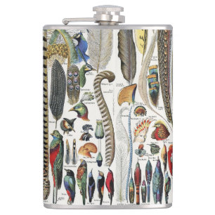 Adolphe Millot Donkere Academie Vintage Vogelveer Heupfles