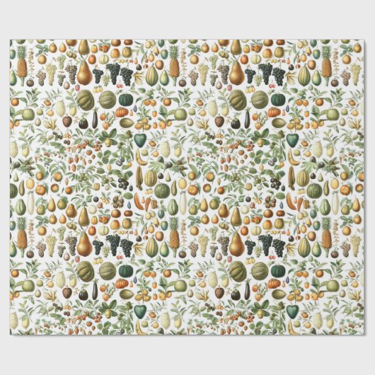 Adolphe Millot Fruit Pattern Cadeaupapier (Vlak)