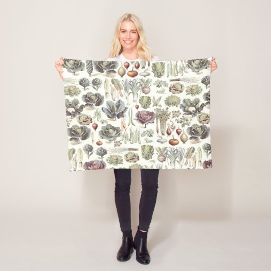 Adolphe Millot Vegetable Pattern Fleece Blanket (In situ)