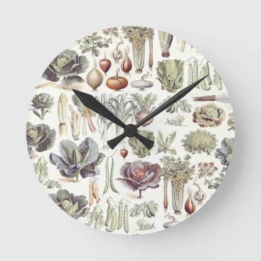 Adolphe Millot Vegetable Pattern Ronde Klok (Voorkant)