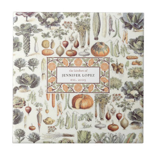 Adolphe Millot Vegetable Pattern Tegeltje