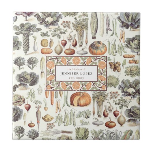 Adolphe Millot Vegetable Pattern Tegeltje (Voorkant)