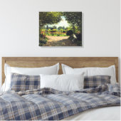 Adolphe Monet Reading in the Garden - Claude Monet Canvas Afdruk (Insitu (Slaapkamer))