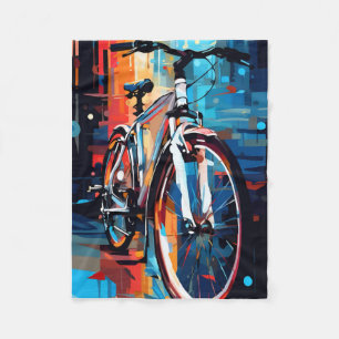 ADOM Abstract Fiets Kunst Worpdeken Fleece Deken