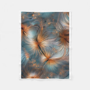 ADOM Blau en Koper Abstract Dekbed Fleece Deken