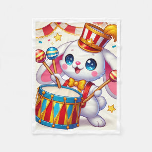 ADOM Circus Drummer Bunny Dekbedovertrek Fleece Deken