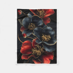 ADOM Donkere Bloem Gouden Accenten Dekbed Fleece Deken