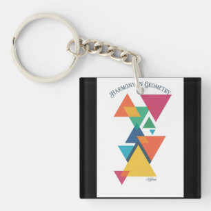ADOM Geometrische Kunst Lange Mouwen T-shirt Sleutelhanger