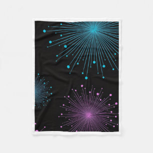 ADOM Glowing Vuurwerk Abstract Dekbed Fleece Deken