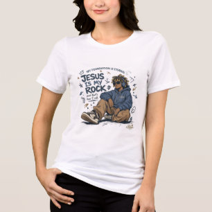 ADOM "Jesus Is My Rock" Dames T-Shirt