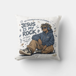 ADOM "Jesus Is My Rock" Dames T-Shirt Kussen