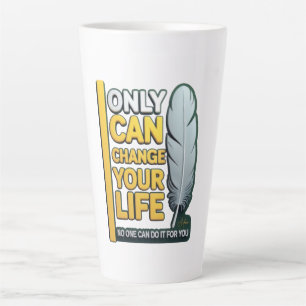 ADOM "Life Change" Dames Grafische T-shirt Latte Mok