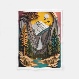 ADOM Papercut Mountain Valley Dekbed Fleece Deken