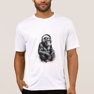 ADOM Premium "Music Gorilla" Minimalistische Lange T-shirt