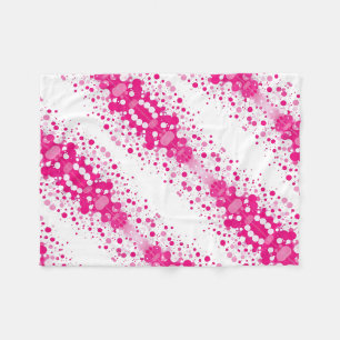 ADOM Roze Magenta Halftone Dekbed Fleece Deken