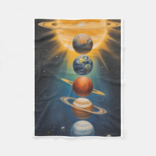 ADOM Zonnestelsel Space Dekbed Fleece Deken