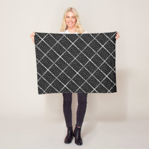 ADOM Zwarte Raster Diamant Dekbed Fleece Deken