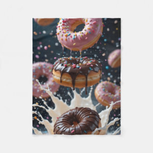 ADOM Zwevende Donuts Melk Spatende Dekbed Fleece Deken