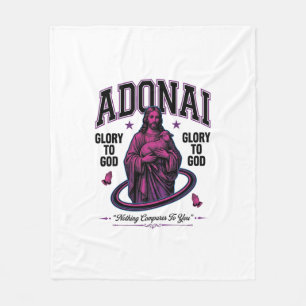 Adonai Heerlijkheid aan God Vintage Christelijke V Fleece Deken