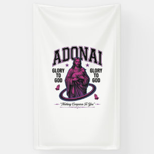 Adonai Heerlijkheid aan God Vintage Christelijke V Spandoek