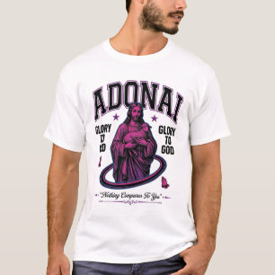 Adonai Heerlijkheid aan God Vintage Christelijke V T-shirt