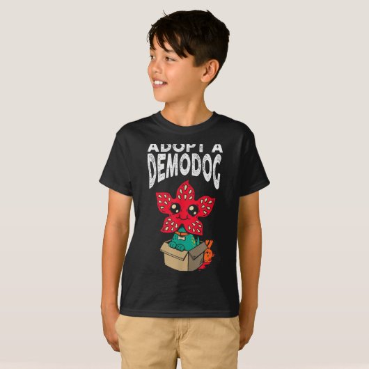 Adopt A Demodog Shirt Kids Women Men Cute Funny Do (Voorkant volledig)
