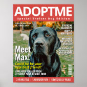 Adopt a Pet Custom Magazine Cover, Pet Portrait Poster (Voorkant)