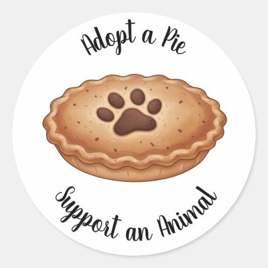 Adopt a Pie Animal Rescue Support Ronde Sticker (Voorkant)