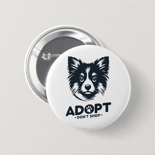 Adopt don't shop 3 ronde button 5,7 cm (Voorkant /achterkant)