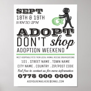 Adopt Don't Shop, Pet Adoptie Event Advertising Poster