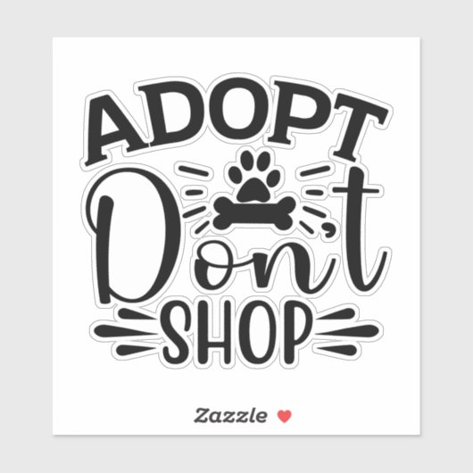Adopt Don't Shop Vinyl Sticker  (Feuille)