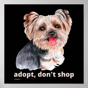 ADOPT, DON'T SHOP (Yorkshire Terrier) schattige ho Poster