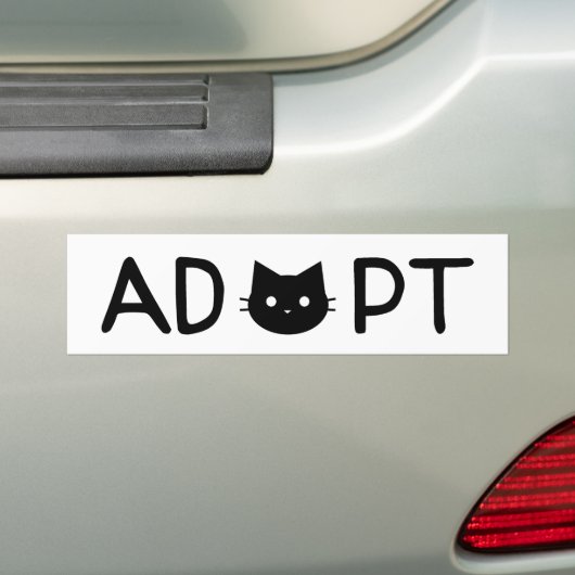 "ADOPT" Kat Bumpersticker (Op auto)