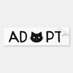 "ADOPT" Kat Bumpersticker