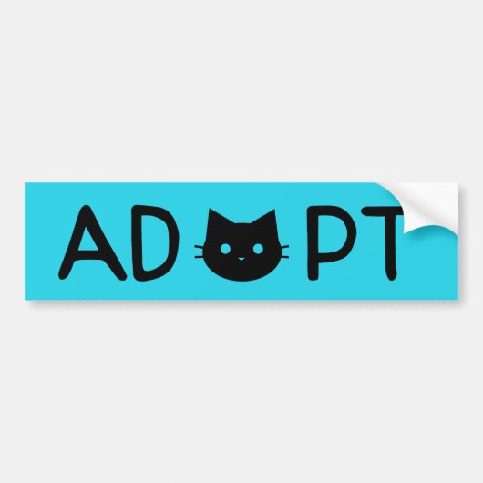 "ADOPT" Kat Bumpersticker (Voorkant)
