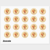 Adopt Love Repeat Warm Earthy Paw Art Ronde Sticker (Vel)