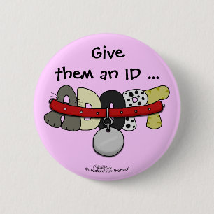 ADOPT met kraag-geef hen een identiteitskaart Ronde Button 5,7 Cm