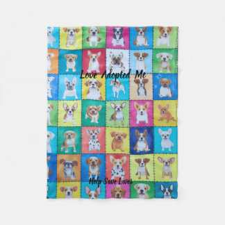 Adopted Dog Fleece Blanket 30" x 40" Deken