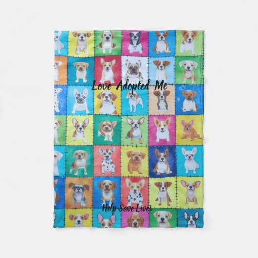 Adopted Dog Fleece Blanket 30" x 40" Deken (Voorkant)