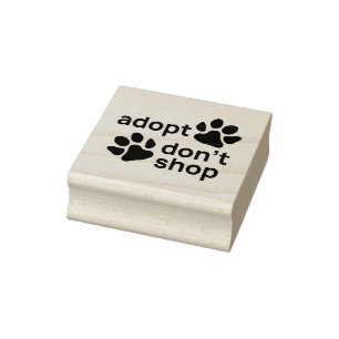 Adopteer Don't Shop Paws Rubberstempel