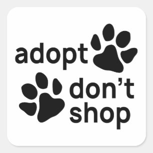Adopteer Don't Shop Paws Vierkante Sticker