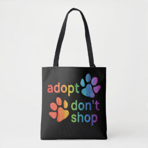 Adopteer Don't Shop Rainbow Paws Draagtas