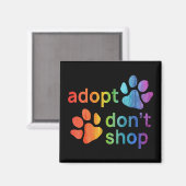 Adopteer Don't Shop Rainbow Paws Magneet (Voorkant / Achterkant)