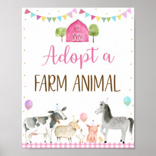 Adopteer een Boerderij dierverjaardagsteken Poster