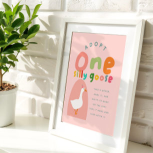 Adopteer een Gekke Goose Girls 1e verjaardag gunst Perfect Poster