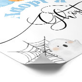Adopteer een Ghost Halloween blauw verjaardagsfees Poster (Hoek)