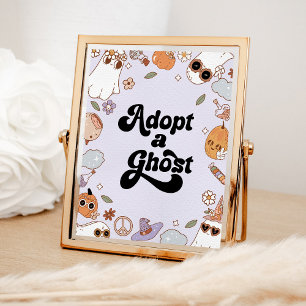 Adopteer een Ghost Halloween Verjaardagsfeest Poster